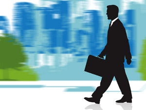 Illustration of Businessman Walking