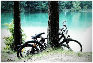 Bicycles by Lake