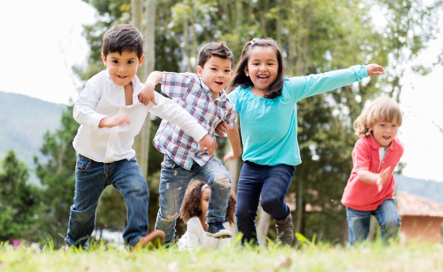 Happy kids playing